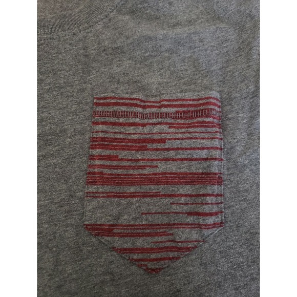 Nike Pocket Tee Mens Size XL Gray Red Colorblock Organic Cotton Slim Fit - Picture 7 of 9